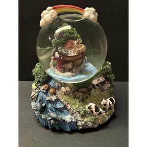 Noahs Ark Vintage Musical Snow Globe 6" Magical Detailed  *Works